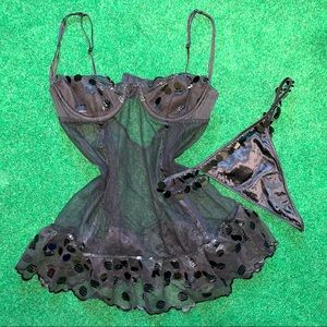 Victoria’s Secret Sheer Babydoll Chemise & Thong